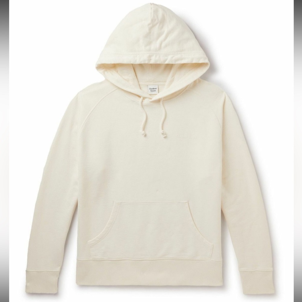Outdoor Voices‎ Organic Cotton Terry Hoodie Size XS Neutral Off White Athletic